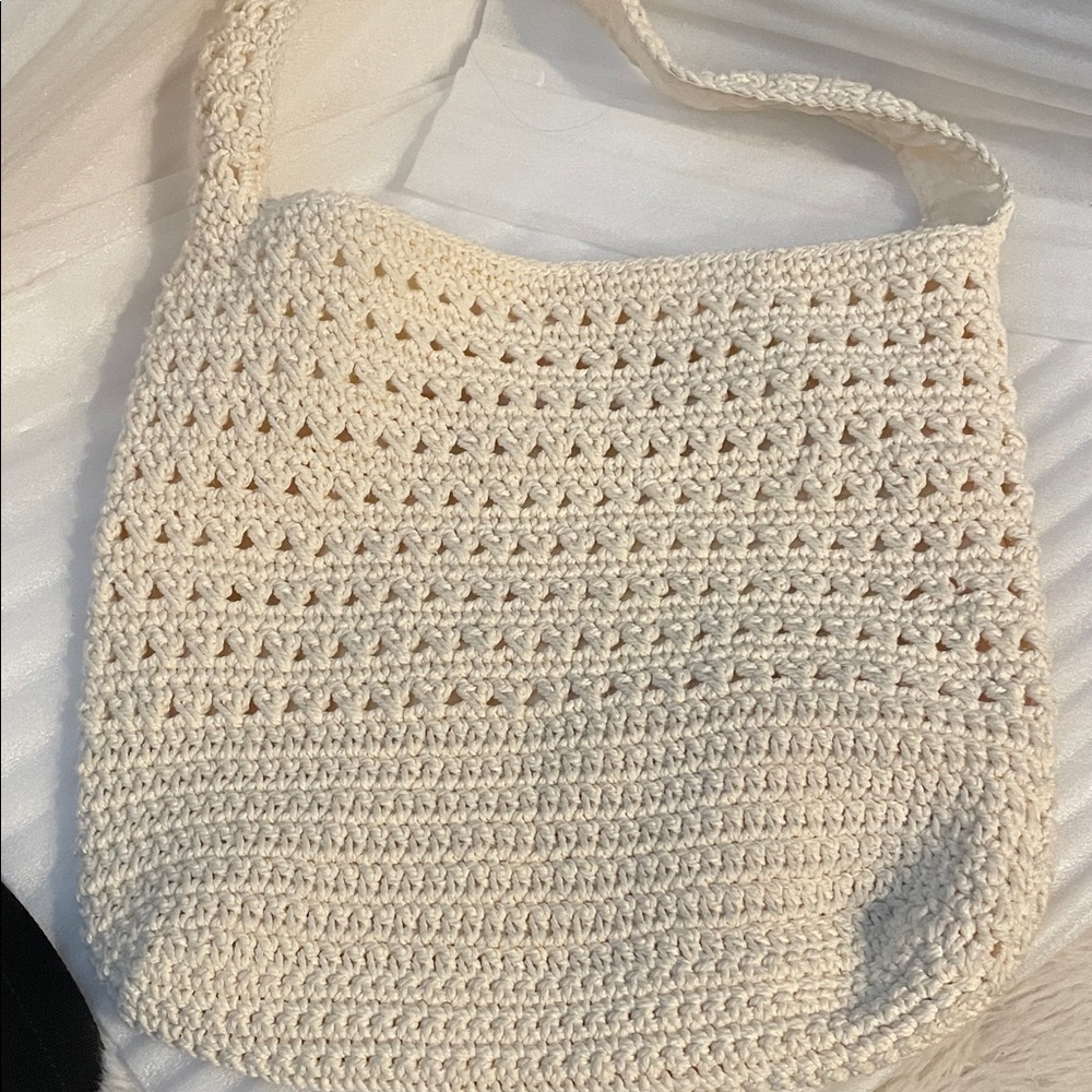 Sonoma Cream Crochet Shoulder Bag